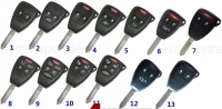 For  CHRYSLER DODGE Remote head key shell 2/3/4/5/6 button