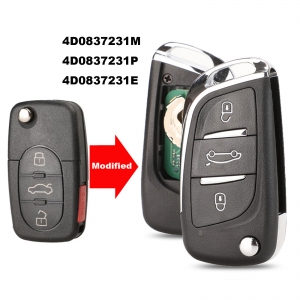315mhz 4Buttons Remote Car Key Control For Audi A4 A6 A8 TT Quattro S4 S6 S8 CR2032 HU66 blade