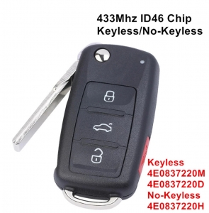 For Audi A8 Flip remote Key 