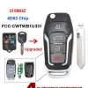 For Folding Flip Remote Smart Car Key 315Mhz 4D63 80bits Chip for Ford for Lincoln for Mercury FCC: CWTWB1U331