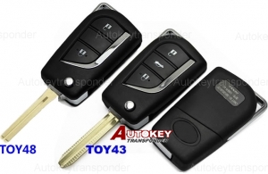 For Toyota Corolla 3button Flip Remote Key