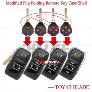 Upgrade 2/3/4 Button Flip Key For Toyota Reiz Camry Rav4 Yaris Corolla 4Runner Avlon Folding Car Remote Key