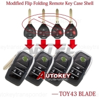 Upgrade 2/3/4 Button Flip Key For Toyota Reiz Camry Rav4 Yaris Corolla 4Runner Avlon Folding Car Remote Key