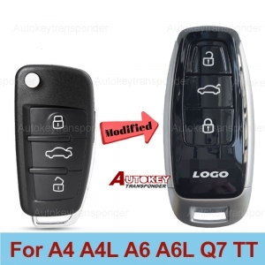  Modify For Audi New Style Keyless Smart Car Key Shell Case For 2008 2009 2011 2013 2014 Audi A4 A4L A6 A6L Q7 TT