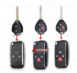 2/3/4 Buttons Updated Flip Remote Key Case For Toyota Avlon Crown Corolla Camry RAV4 Reiz Yaris Prado Key Shell Toy43