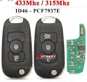 2/3B Flip Remote Car Key 315/433MHz For Opel Vauxhall Astra K 2015-2017 Buick Excelle GT VERANO EXCELLEGT ID46 PCF7961