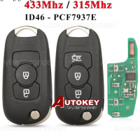 2/3B Flip Remote Car Key 315/433MHz For Opel Vauxhall Astra K 2015-2017 Buick Excelle GT VERANO EXCELLEGT ID46 PCF7961