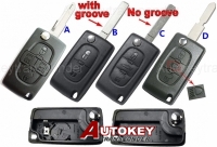 For Citroen flip remote key