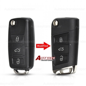 Modified Flip Remote Key Shell For Volkswagen VW Polo Passat B5 Golf MK5 Beetle 3 Buttons Replacement Car Key Cover