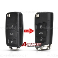 Modified Flip Remote Key Shell For Volkswagen VW Polo Passat B5 Golf MK5 Beetle 3 Buttons Replacement Car Key Cover