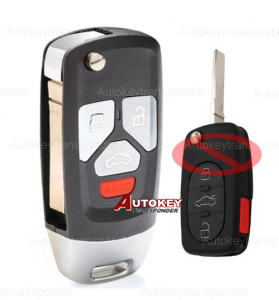 4D0 837 231 E / P / M, MYT8Z0837231 4 Buttons 315MHz ID48 Chip Upgraded Flip Remote Car Key Fob for Audi TT A4 A6 A8 S4