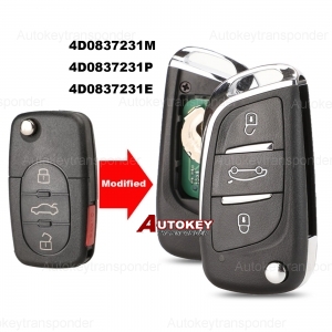 315mhz 4Buttons Remote Car Key Control For Audi A4 A6 A8 TT Quattro S4 S6 S8 CR2032 HU66 blade