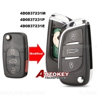 315mhz 4Buttons Remote Car Key Control For Audi A4 A6 A8 TT Quattro S4 S6 S8 CR2032 HU66 blade