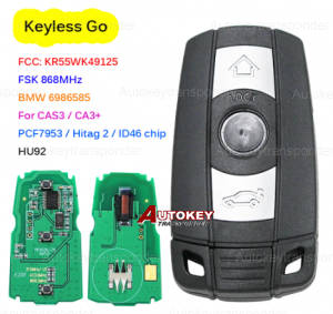 Smart keyless go Remote Key 3 BTN 315MHZ 868MHZ ID46 chip for BMW CAS3 CAS3+ 1 3 5 Series X5 X6 2006-2011 Comfort Access System