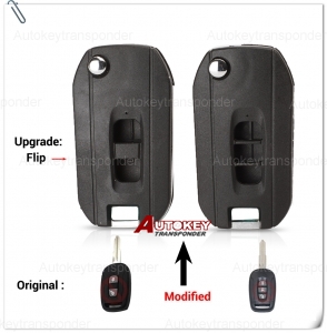 Flip Car Key Case for Chevrolet Captiva Modified Folding Blank Key Shell Cover