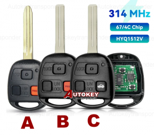 For  Lexus 3button/2button Remote Key  