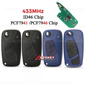 Flip Remote Key Delphi 433mhz ID46 PCF7946 PCF7941 Chip for FIAt 500 Punto Ducato Stilo Panda Bravo Fob 2/3 Buttons
